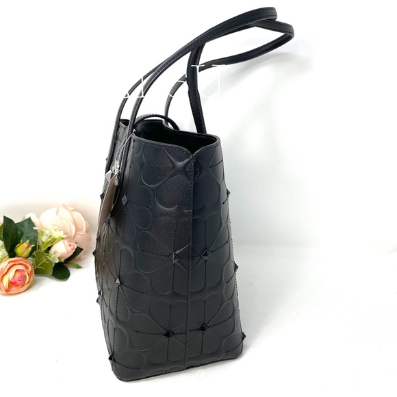 Kade♠️Spade Small Tote Kaci Spade Flowers Black - Picture 2 of 9